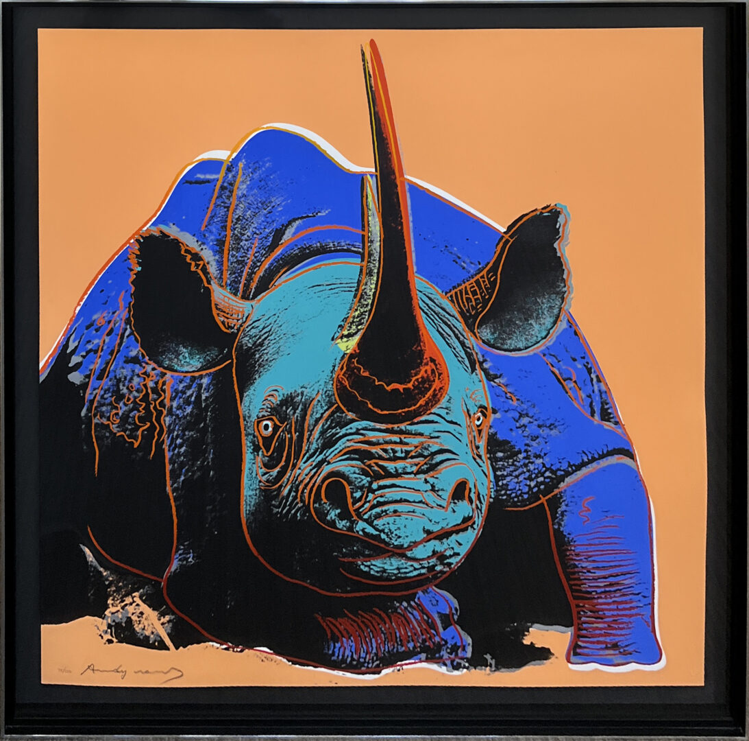 Endangered Species: Black Rhino II.301; 1983; Screenprint on Lenox Museum Board; 38 x 38 inches; Edition of 150